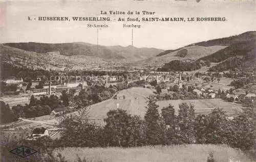 AK / Ansichtskarte Husseren Wesserling_Thann_68_Haut Rhin Vue generale et les Vosges au fond Saint Amarin le Rossberg 
