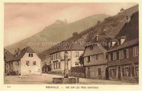 AK / Ansichtskarte Ribeauville_Rappoltsweiler_68_Haut_Rhin Vue sur les trois chateaux 