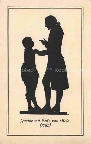 AK / Ansichtskarte Scherenschnitt AK_Schattenbildkarte_Shadowbolt Goethe mit Fritz von Stein F.A. Ackermann Nr 1341 