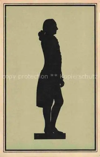 AK / Ansichtskarte Scherenschnitt AK_Schattenbildkarte_Shadowbolt Der Goethe Kreis in Silhouetten Goethe  