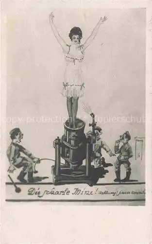 AK / Ansichtskarte Militaria_Humor Die Scharfe Mirze schuss kommt Frau Kanonne Militaria Humor