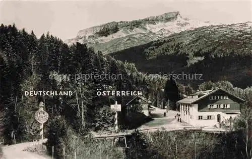 AK / Ansichtskarte Grenze_Douane_Zoll_Frontiere_Border   Kleinwalsertal oestereich Deutschland Grenzgasthof Walserschanz  