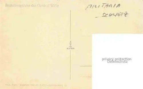 AK / Ansichtskarte Militaria_Schweiz Gestattungsfeier General Wille Militaria Schweiz