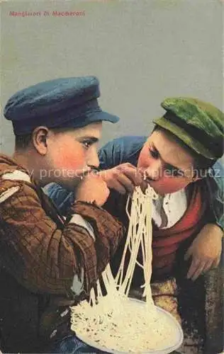 AK / Ansichtskarte Maccheroni_NAPOLI_Pasta_Lebensmittel Kinder Mangiatori  