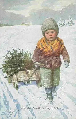 AK / Ansichtskarte FEIERTAG_Karl_(1874 1944)_Kuenstlerkarte Weihnachtsgruesse Kind  