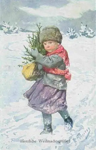 AK / Ansichtskarte FEIERTAG_Karl_(1874 1944)_Kuenstlerkarte Weihnachtsgruesse Kind  