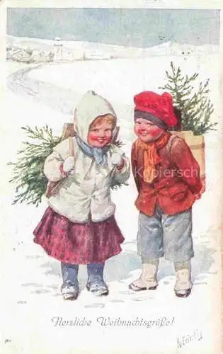 AK / Ansichtskarte FEIERTAG_Karl_(1874 1944)_Kuenstlerkarte Weihnachtsgruesse Kinder  