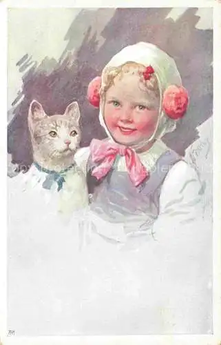 AK / Ansichtskarte FEIERTAG_Karl_(1874 1944)_Kuenstlerkarte Kind Katze 