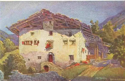 AK / Ansichtskarte JENNY_Hans_Kuenstlerkarte Nr. 73778 Buendner Bauernhaus in Scharans 