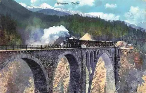 AK / Ansichtskarte Rhaetische_Bahn_Eisenbahn_Schweiz_CH Wiesener Viaduct 