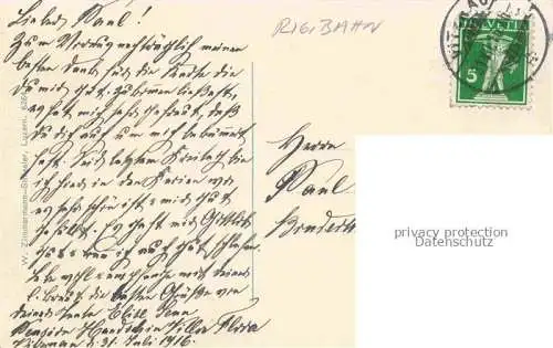AK / Ansichtskarte Rigibahn_Zahnradbahn_Eisenbahn_SZ Vitznau  