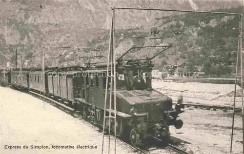 AK / Ansichtskarte Eisenbahn_Railway_Chemin_de_Fer_Ferrovia   Express Simplon  