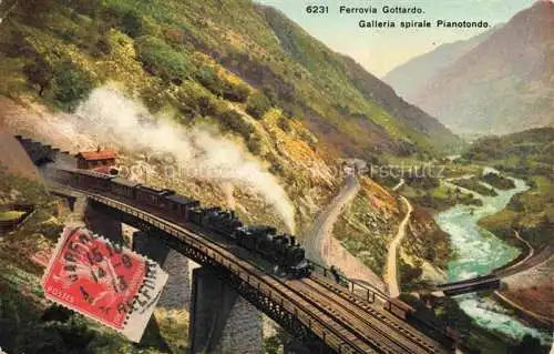 AK / Ansichtskarte Eisenbahn_Railway_Chemin_de_Fer_Ferrovia   Ferrovia Gottardo Galleria spirale Pianotondo 