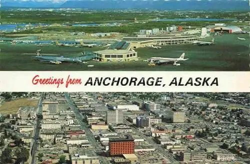 AK / Ansichtskarte Flughafen_Airport_Aeroporto Anchorage Alaska Greetiqe Flughafen_Airport