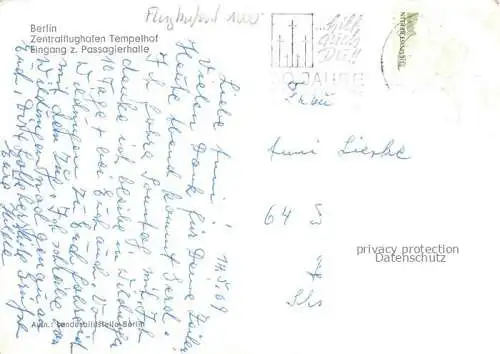 AK / Ansichtskarte Flughafen_Airport_Aeroporto Berlin Tempelhof Eingang Passagierhalle  Flughafen_Airport