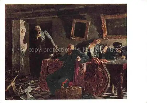 AK / Ansichtskarte Kuenstlerkarte Russisch M.W. Kuprijanow P.N. Krelow N.A. Sokolow