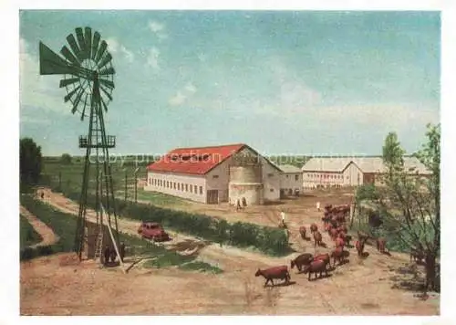 AK / Ansichtskarte Litauen Lithuania Kollektivwirtschaft Nakotne Landwirtschaft  