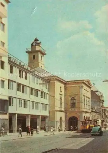 AK / Ansichtskarte Miskolcz HU Szechenyi Gasse Theater Strassenbahn