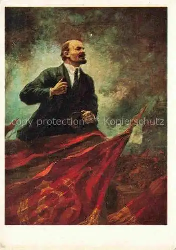 AK / Ansichtskarte Gerassimow A M Kuenstlerkarte Lenin auf der Buehne 