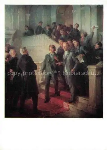 AK / Ansichtskarte LENIN Wladimir Iljitsch Politik Politics Politique revolutionaeres Treffen Kazan Universitaet 