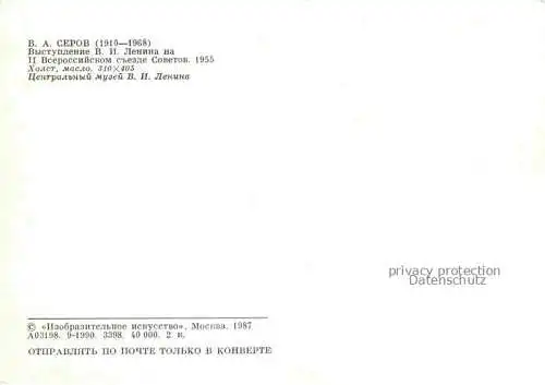 AK / Ansichtskarte LENIN Wladimir Iljitsch Politik Politics Politique W.A. Serow Auftretung Rathaus