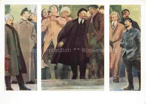 AK / Ansichtskarte LENIN Wladimir Iljitsch Politik Politics Politique M. Natarevitsch Oktober 