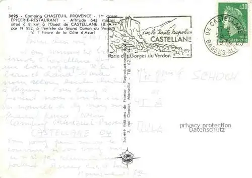 AK / Ansichtskarte Castellane_04_Alpes de Haute Provence Camping Chasteuil Provence 