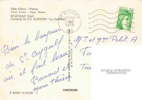 AK / Ansichtskarte St Aygulf_Frejus_83_Var Camping du CE Alsthom Le Castellet 