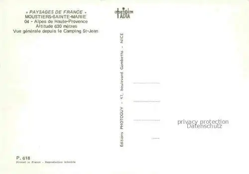 AK / Ansichtskarte Moustiers Sainte Marie_04 Vue generale depuis le Camping St Jean 
