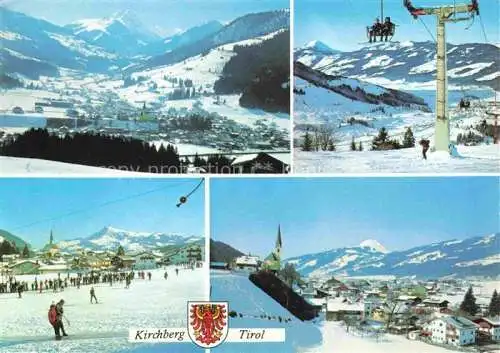 AK / Ansichtskarte Kirchberg Tirol AT mit Rettenstein Doppelsessellift Maierl Skiwiese Kitzbueheler Horn Hohe Salve