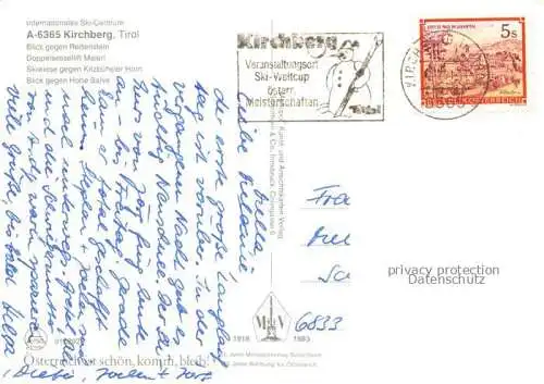 AK / Ansichtskarte Kirchberg Tirol AT mit Rettenstein Doppelsessellift Maierl Skiwiese Kitzbueheler Horn Hohe Salve