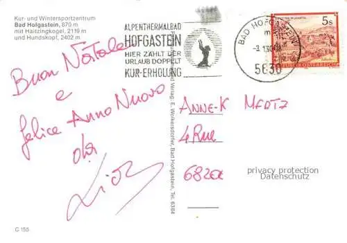 AK / Ansichtskarte BAD HOFGASTEIN AT bei Nacht mit Haitzingkofel und Hundskopf