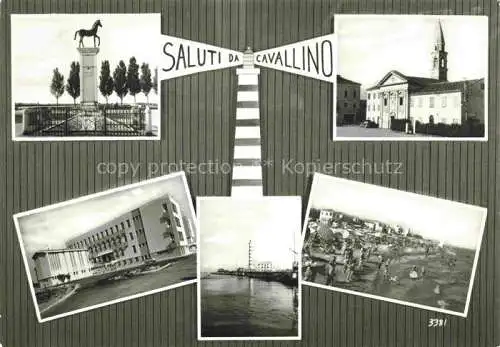 AK / Ansichtskarte Cavallino Lido Venezia IT Monument Kirche Gebaeude Hafenpartie Strand