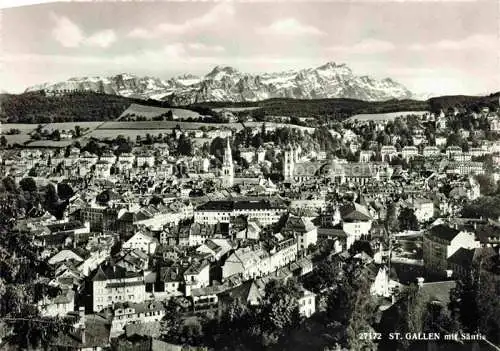 AK / Ansichtskarte St_Gallen_SANKT_GALLEN_SG Stadtpanorama mit Blick gegen Saentis Appenzeller Alpen 