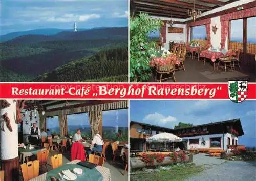 AK / Ansichtskarte Bad Sachsa Osterode Harz Hotel Berghof Ravensberg Restaurant Terrasse Aussichtsberg Fernsicht