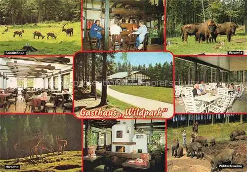 AK / Ansichtskarte Weiskirchen Saar Gasthaus Wildpark Steinboecke Wisente Hirsche Wildschwine