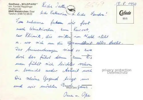 AK / Ansichtskarte Weiskirchen Saar Gasthaus Wildpark Steinboecke Wisente Hirsche Wildschwine