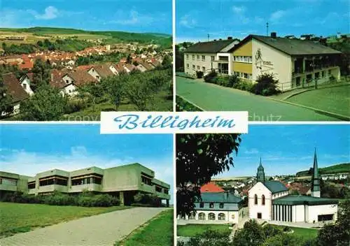 AK / Ansichtskarte Billigheim Baden Neckar-Odenwald-Krei BW Panorama Ortsmotive Kirche Schule