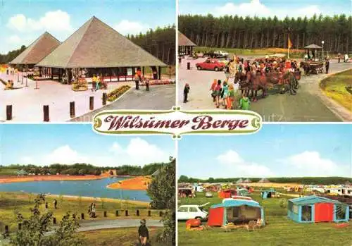 AK / Ansichtskarte Uelsen Wilsumer Berge Erholungsgebiet Badesee Campingplatz Pferdewagen