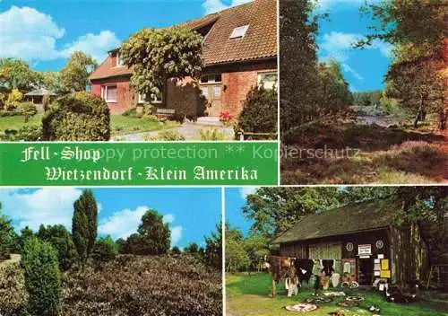 AK / Ansichtskarte Wietzendorf Fell-Shop Pension Lange Klein Amerika Heidelandschaft