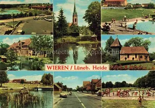 AK / Ansichtskarte Wieren Teilansichten Kirche Freibad