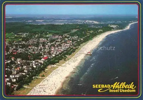 AK / Ansichtskarte AHLBECK HERINGSDORF Insel Usedom Ostseebad Kuestenpanorama Seebad Strand