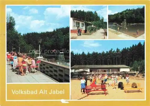 AK / Ansichtskarte Alt-Jabel Vielank Ludwigslust Mecklenburg-Vorpommern Volksbad Strand Gaststaette Terrasse