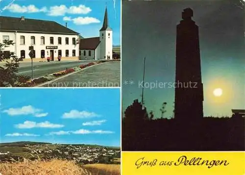 AK / Ansichtskarte Pellingen Trier-Saarburg Rheinland-Pfalz Gaststaette Zur Pellinger Hoehe Landschaftspanorama Aussichtsturm