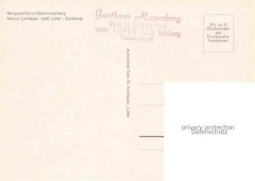 AK / Ansichtskarte Lofer Pinzgau-Pongau AT Berggasthaus Obermayerberg Loferer Steinberge