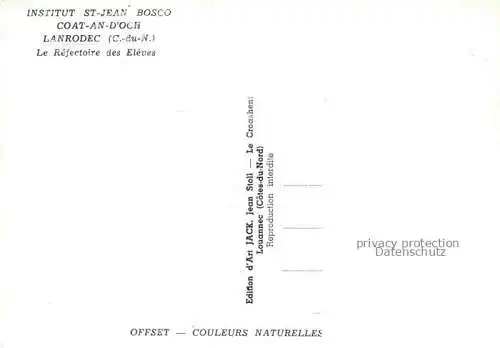 AK / Ansichtskarte Lanrodec_Guingamp_22_Cotes d_Armor Le Refectoire des Eleves Institut St Jean Bosco 