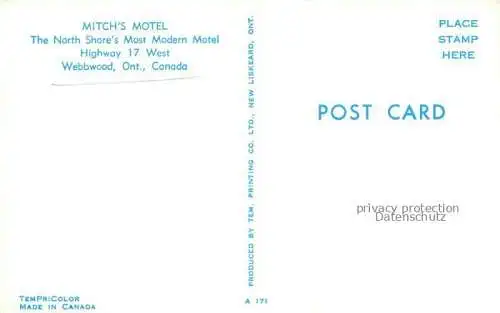 AK / Ansichtskarte Webbwood Ontario Canada Mitchs Motel