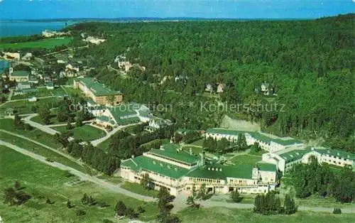 AK / Ansichtskarte Mackinac Island Michigan USA Moral Re Armament Assembly Building Cedar Point Fliegeraufnahme