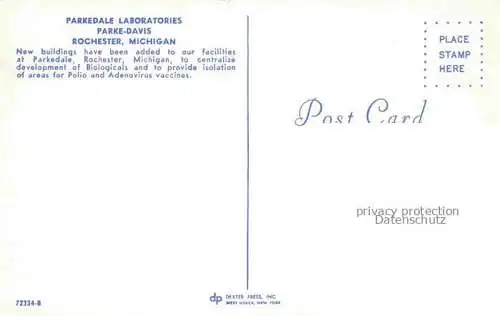 AK / Ansichtskarte Rochester Michigan USA Parkedale Laboratories Parke Davis Fliegeraufnahme
