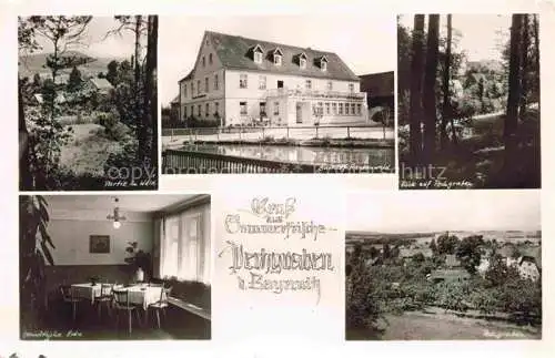 AK / Ansichtskarte Pechgraben Neudrossenfeld Kulmbach Bayern Waldpartie Gasthof Frankenwald Gaststube Panorama